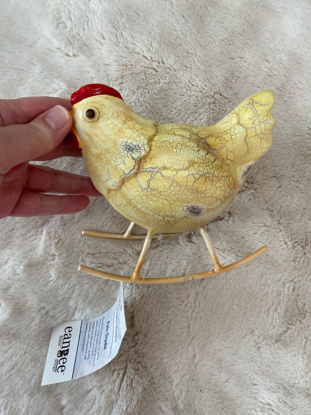 Eangee Home Design Rustic hand painted Rocking Chicken - Picture 3 of 10
